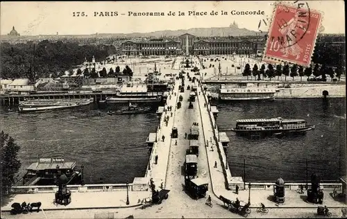 Ak Paris VIII, Panorama de la Place de la Concorde