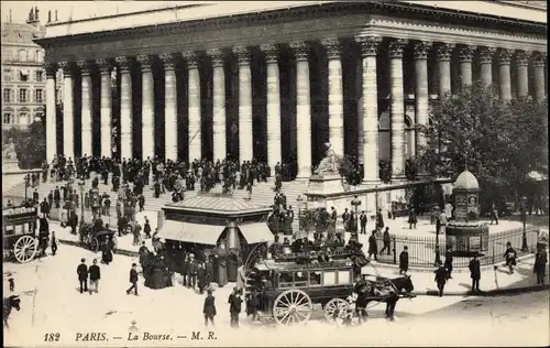 Ak Paris II Bourse, La Bourse, Straßenansicht