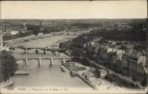 Ak Paris XIII, Panorama sur la Seine, Brücken