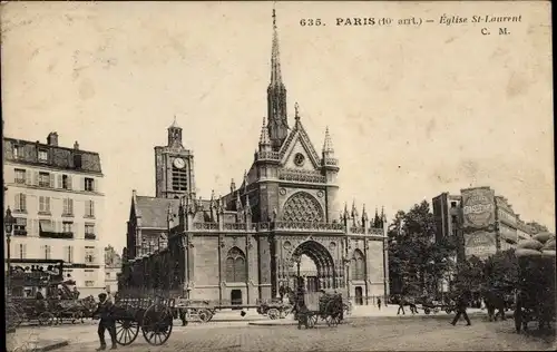 Ak Paris X, Eglise St. Laurent, Kirche