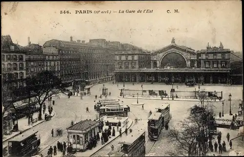 Ak Paris X, La Gare de l'Est, Bahnhof