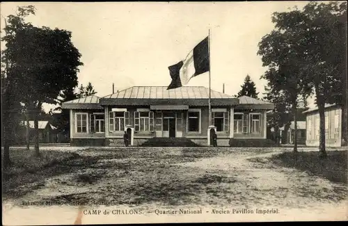 Ak Camp de Chalons Marne, Quartier National, Ancien Pavillon Imperial