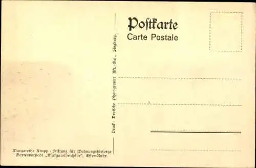 Ak Margarethenhöhe Essen Ruhrgebiet, Gartenvorstadt, Margarethe Krupp Stiftung f. Wohnungsfürsorge