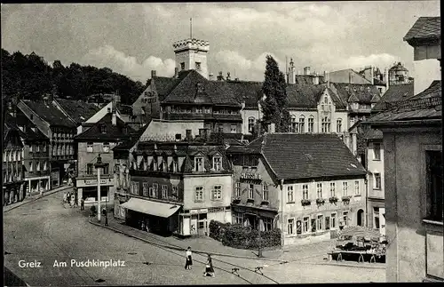 Ak Greiz im Vogtland, Am Puschkinplatz