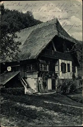 Ak Oberwolfach Ortenaukreis, Bauernhaus im Schwarzwald