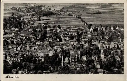 Ak Löbau in Sachsen, Blick vom Löbauer Berg, Ortsansicht