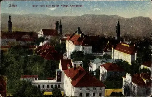Ak Zittau Sachsen, Blick nach dem neuen kgl. Amtsgericht, Teilansicht