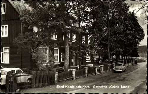 Ak Mandelholz Elend Oberharz am Brocken, Gaststätte Grüne Tanne, Außenansicht