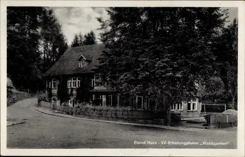 Ak Elend Oberharz am Brocken, SV- Erholungsheim Waldgarten, Außenansicht