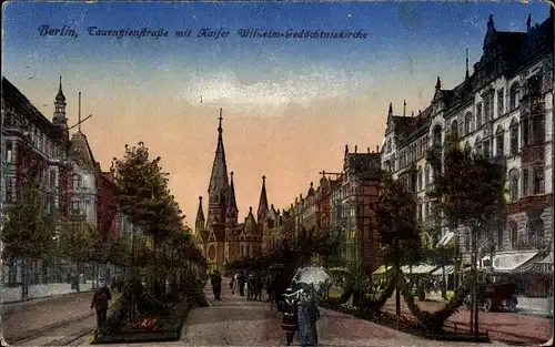 Ak Berlin Charlottenburg, Tauentzienstraße mit Kaiser Wilhelm-Gedächtniskirche