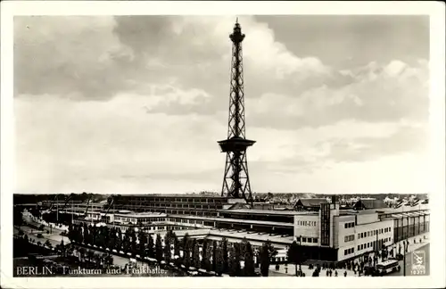 Ak Berlin Charlottenburg, Funkturm und Funkhalle