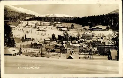 Foto Ak Spindleruv Mlýn Spindlermühle Spindelmühle Riesengebirge Reg. Königgrätz, Ort im Winter