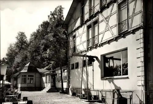 Ak Jocketa Pöhl Vogtland, Ferienhaus u. Gaststätte Rentzschmühle im Elstertal, Terrasse