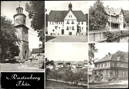 Ak Rastenberg in Thüringen, Kirche, Rathaus, Jugendherberge, Kulturhaus, Bungalows