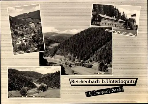 Ak Reichenbach in Thüringen, Teilansicht, Ferienheim Hydrierwerk Zeitz, Loquitztal, Schieferhalden