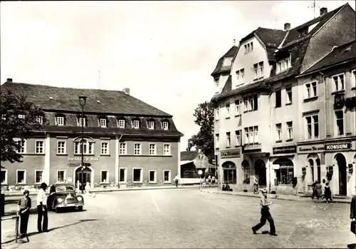 Ak Brand Erbisdorf Sachsen, Markt, Brander Hof, Straßenszene