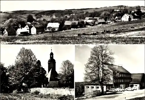 Ak Nassau Frauenstein im Erzgebirge, Ortsansicht, Kirche