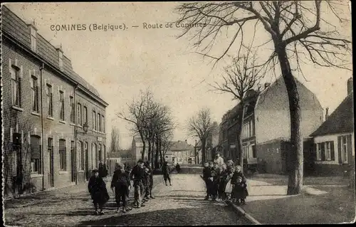 Ak Comines Warneton Wallonien Hennegau, Straßenpartie