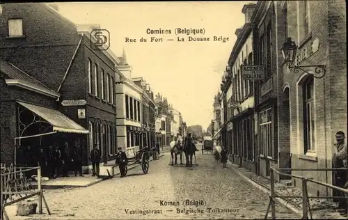 Ak Comines Warneton Wallonien Hennegau, Rue du Fort, la Douane Belge