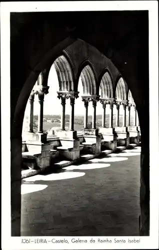 Ak Leiria Portugal, Castelo, Galeria da Rainha Santa Isabel