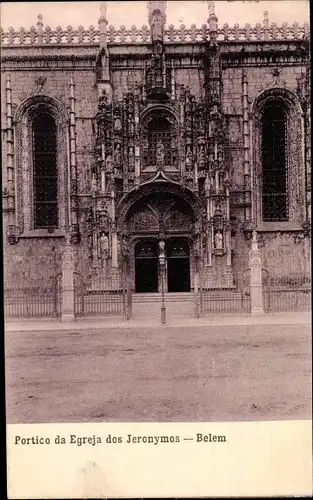 Ak Belém Lisboa Lissabon Portugal, Portico da Egreja dos Jerónimos