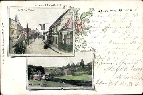 Ak Marlow in Mecklenburg Vorpommern, Hotel zum Erbgroßherzog, Ribnitzer Tor