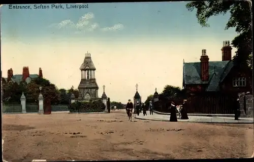 Ak Liverpool Merseyside England, Entrance, Sefton Park