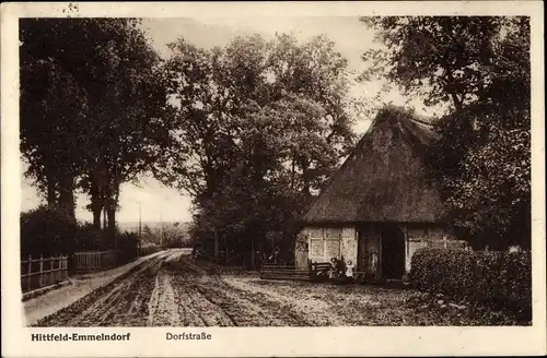 Ak Hittfeld Emmelndorf Seevetal in Niedersachsen, Dorfstraße