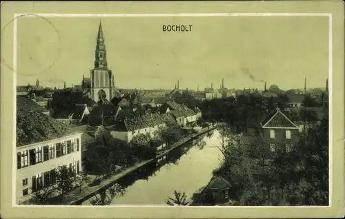 Ak Bocholt im Münsterland, Blick auf den Ort, Kirche