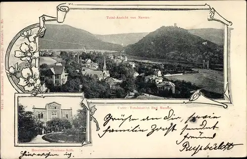 Ak Nassau an der Lahn, Totalansicht, Henrietten Theresien Stift