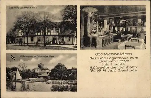 Ak Großenheidorn Wunstorf in Niedersachsen, Gasthaus zum Braunen Hirsch, Wilhelmstein