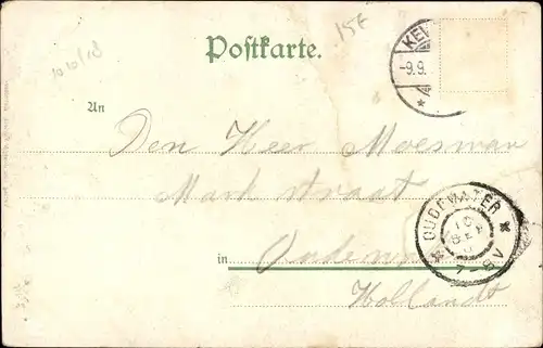 Litho Kevelaer am Niederrhein, Gnadenkapelle, Kreuzbaum, Klarissen Kloster