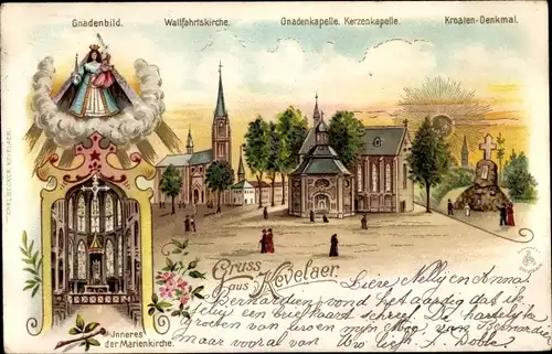 Litho Kevelaer am Niederrhein, Marienkirche, Gnadenbild, Wallfahrtskirche, Gnadenkapelle
