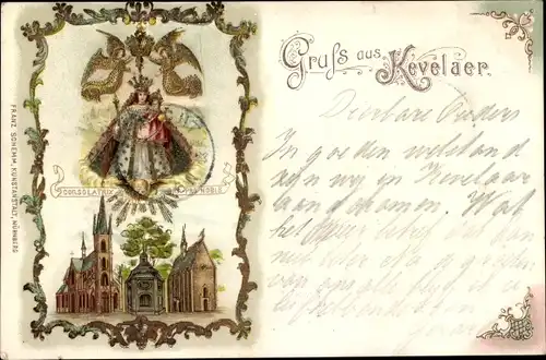 Litho Kevelaer am Niederrhein, Kirche, Gnadenkapelle, Gnadenbild