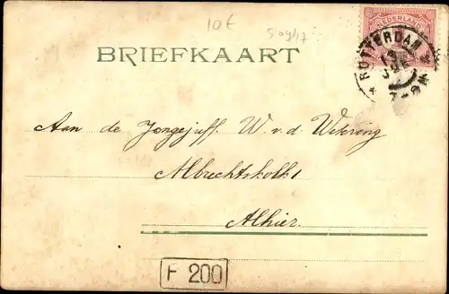 Halt gegen das Licht Litho Segelboot vor einer Kirche