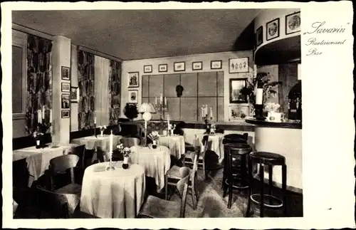 Ak Berlin Tiergarten, Restaurant, Bar Savarin, Innenansicht, Budapester Str. 33