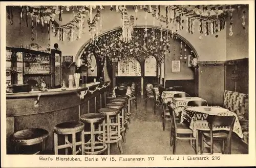 Ak Berlin Charlottenburg, Barts Bierstuben, Fasanenstr. 70