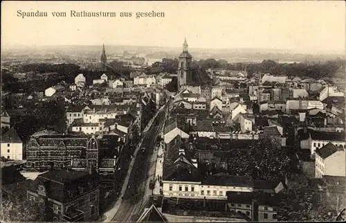 Ak Berlin Spandau, Stadt vom Rathausturm aus gesehen