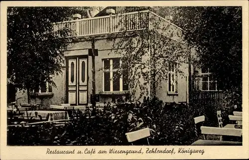 Ak Berlin Zehlendorf, Restaurant Café am Wiesengrund, Königsweg