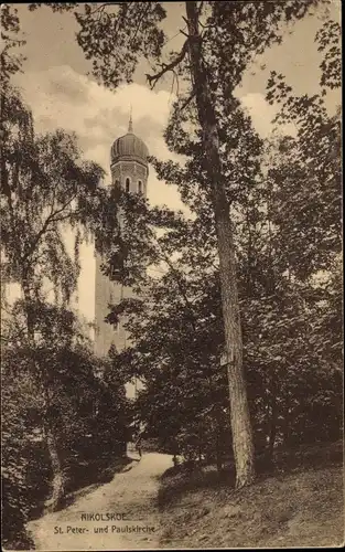 Ak Berlin Zehlendorf Wannsee, Nikolskoe, St. Peter und Paulskirche