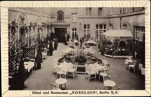 Ak Berlin Mitte, Hotel Nordland, Invalidenstraße 115, Hofterrasse