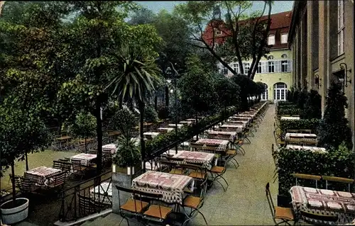 Ak Berlin Kreuzberg, F. Happoldt's Brauerei, Terrasse