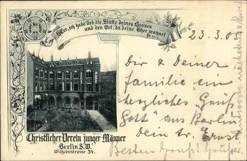 Ak Berlin Mitte, Christlicher Verein Junger Männer, Vereinshaus, Wilhelmstraße 34