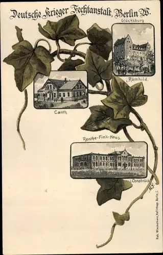 Litho Berlin, Deutsche Krieger Fechtanstalt, Glücksburg, Canth, Renthe Fink Haus, Osnabrück