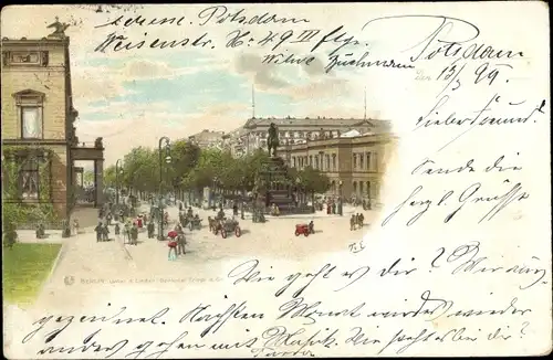 Künstler Litho Berlin, Unter den Linden, Denkmal Friedrich der Große