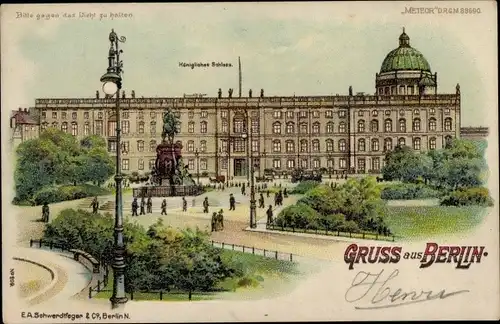 Halt gegen das Licht Litho Berlin Mitte, Königliches Schloss, Meteor 209