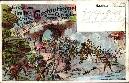 Litho Berlin, Kiralfy's Constantinopel im Olympia Riesentheater, Circus Renz, Karlstraße