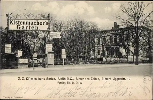 Ak Berlin Tiergarten, Kistenmachers Garten, Hinter den Zelten, Richard Wagner Str. 10