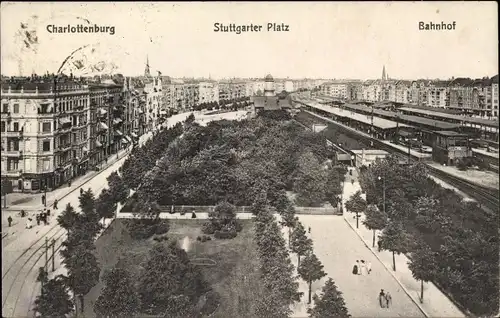Ak Berlin Charlottenburg, Stuttgarter Platz, Bahnhof