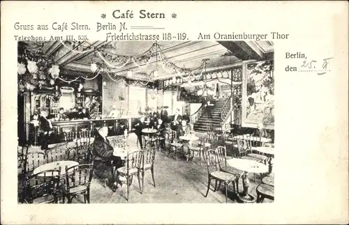 Ak Berlin Mitte, Café Stern, Friedrichstr. 118-119